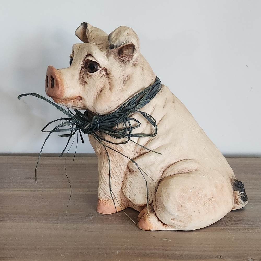 🐷 Vintage 1987 Universal Statuary Pig Figurine Farmhouse Kitchen Rustic Charm - Picture 6 of 15